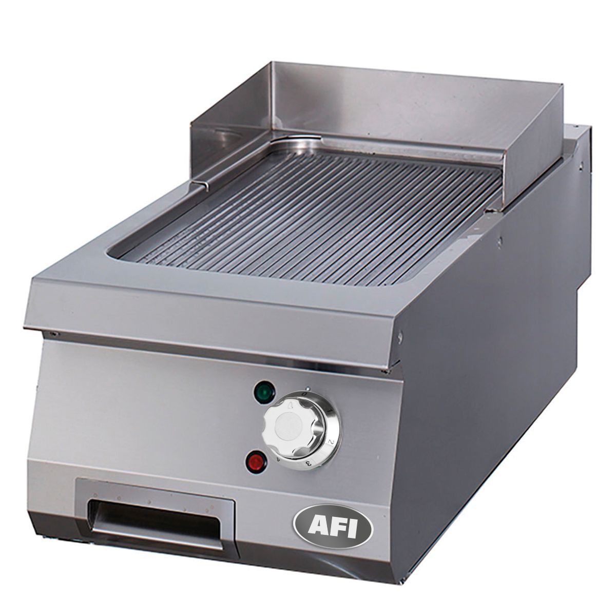 Grill Électrique à Poser Plaque Simple Rainurée Acier Carbone ou Chrome - Série 900 - AFI Collin Lucy – Image 1