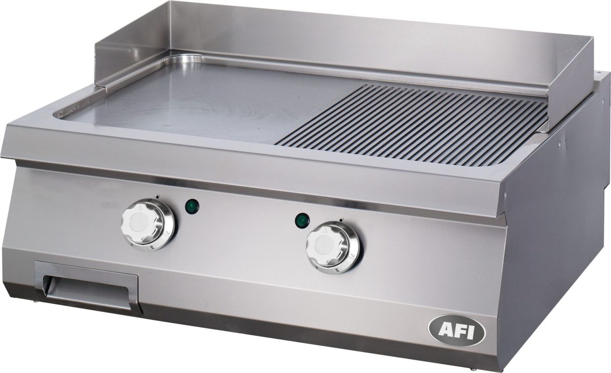 Grill Électriques à Poser Double Plaque Semi-Lisse et Semi-Nervurée – Acier Carbone ou Chrome – Série 900 – AFI Collin Lucy