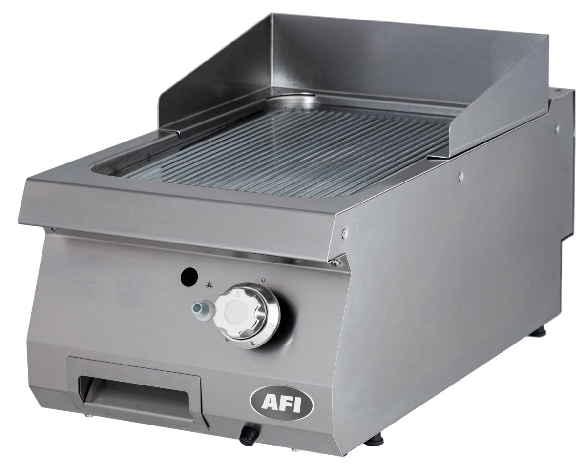 Grill Gaz à Poser Plaque Simple Nervurée en Acier Carbone ou Chrome – Série 900 – AFI Collin Lucy