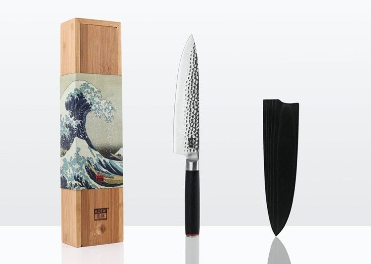 Gyuto Couteau de Chef avec Saya et Boîte en Bambou – Lame 20 cm – Kotai