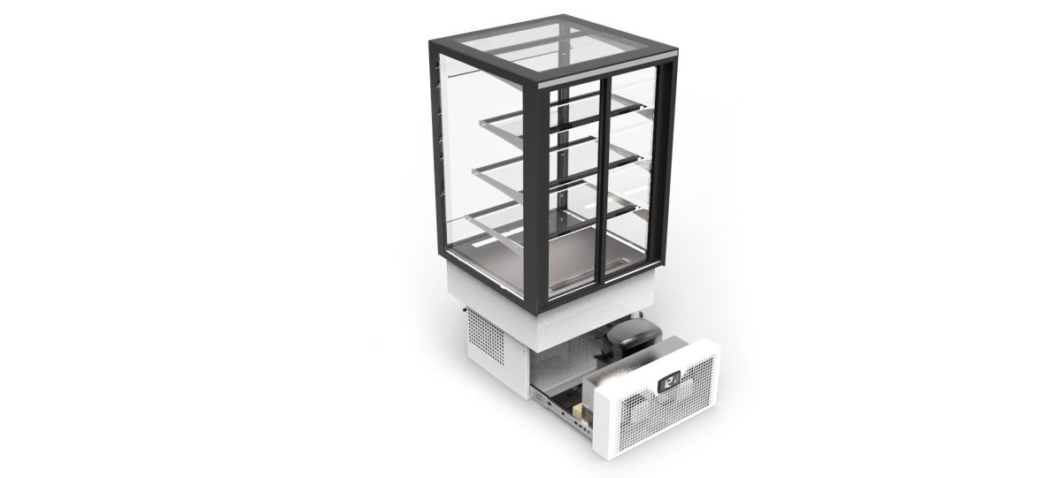 Vitrine Chaude avec Base 60 Integra drop-in Série Sahara – 3 Etagères – Accès Frontal GRAB&GO et Arrière – Sayl