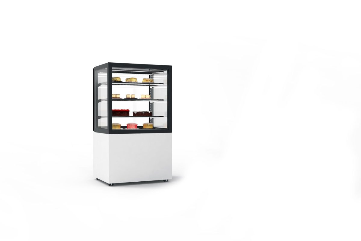 Vitrine Chaude 4 Faces avec Base 60 Serie Integra – 600 x 600 x 1100 mm et avec Accès Frontal – Sayl