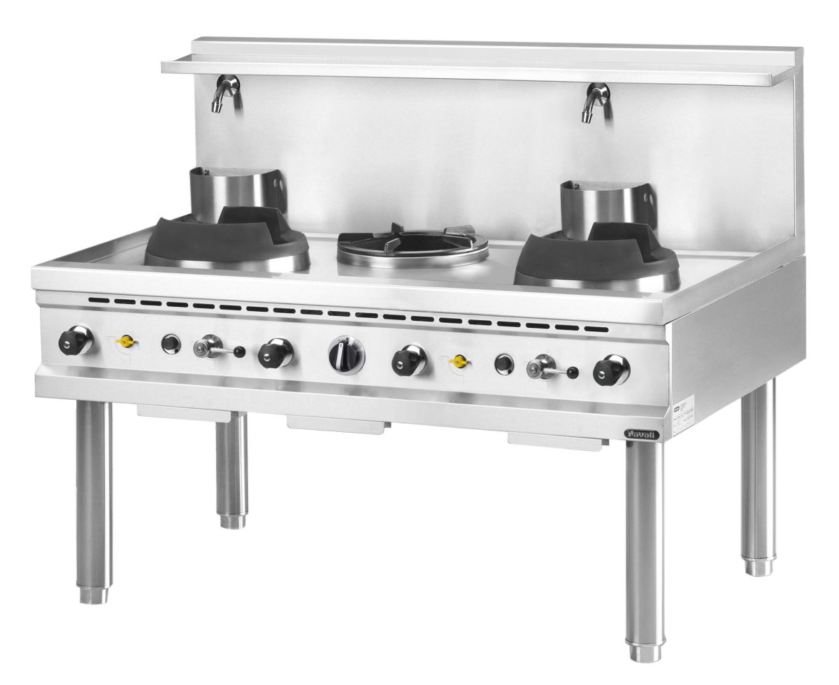 WOK GAZ SERIE 900 – 3 BRULEURS – 2 X 18 KW + 1 X 13 KW – NAYATI