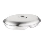 Plat à légumes ovale inox 2 compartiments 210 x 300 mm - Olympia – Image 4