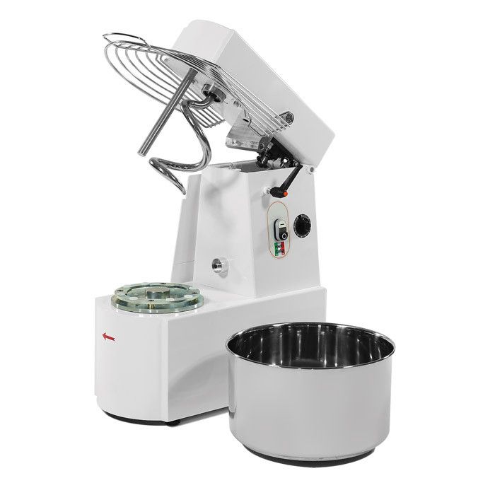 Pétrin Professionnel à Spirale Tête Relevable et Cuve Extractible – 48L – Monophasé 230V 2 Vitesses – Resto Italia