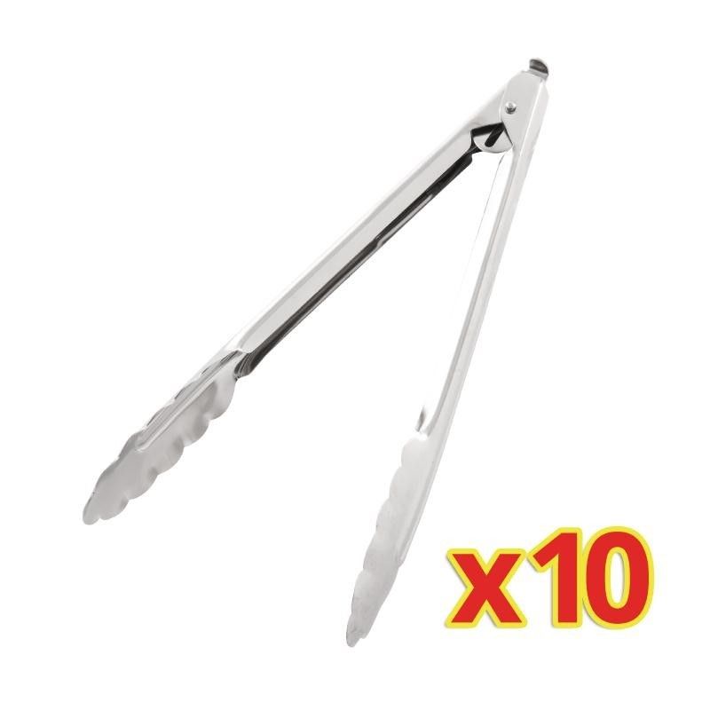 Pince de Service Professionnelle Inox 240 mm - Vogue Lot de 10 – Image 1