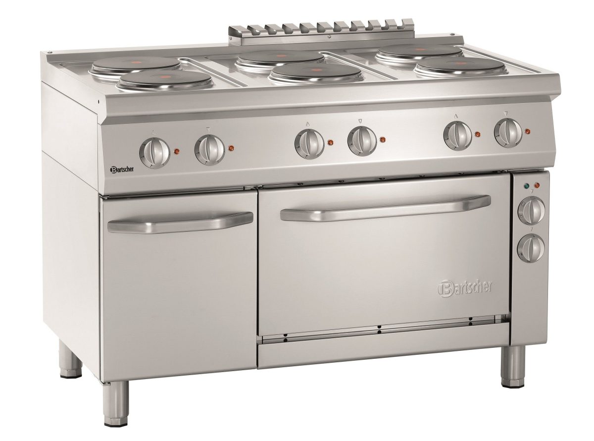 Plan de cuisson à 6 Plaques Rondes avec Four Électrique GN 1/1 – Bartscher
