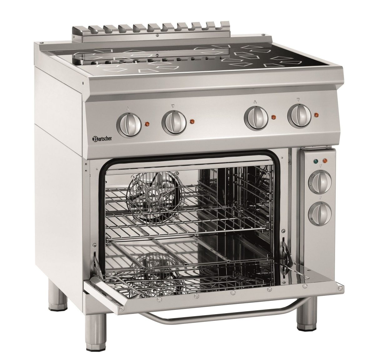 Plan de cuisson vitrocéramique 4 zones radiantes – four électrique GN 1/1 – Bartscher