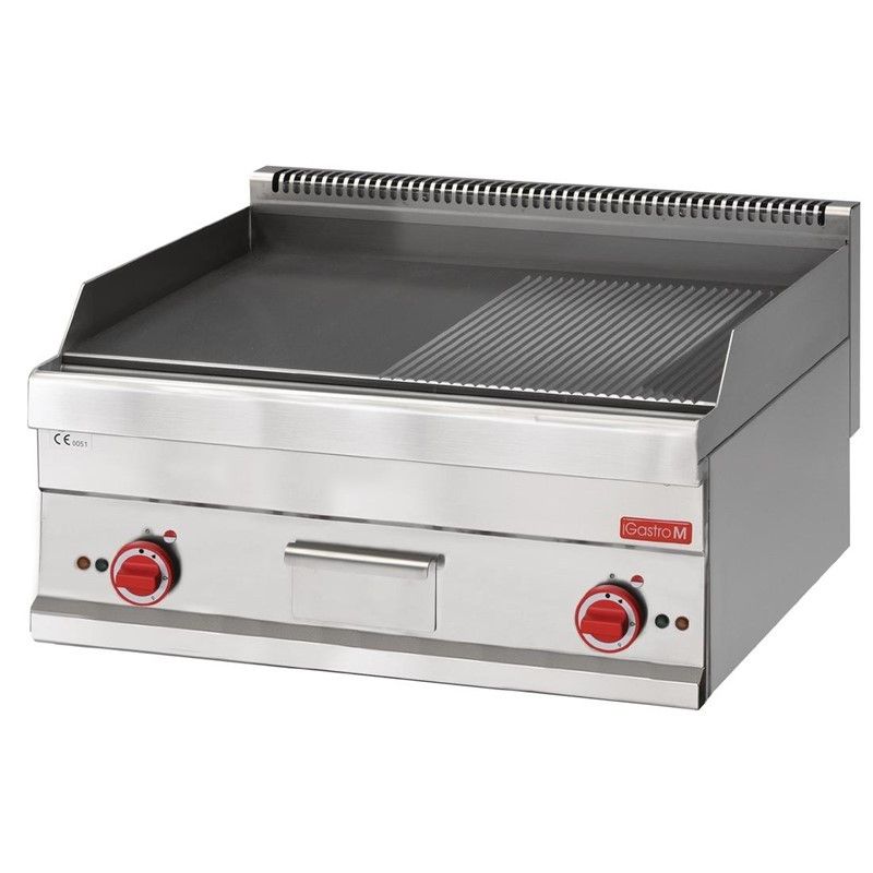 Plancha Electrique Professionnelle Demie Lisse Demie Rainurée - 9 kW - Gastro M – Image 1