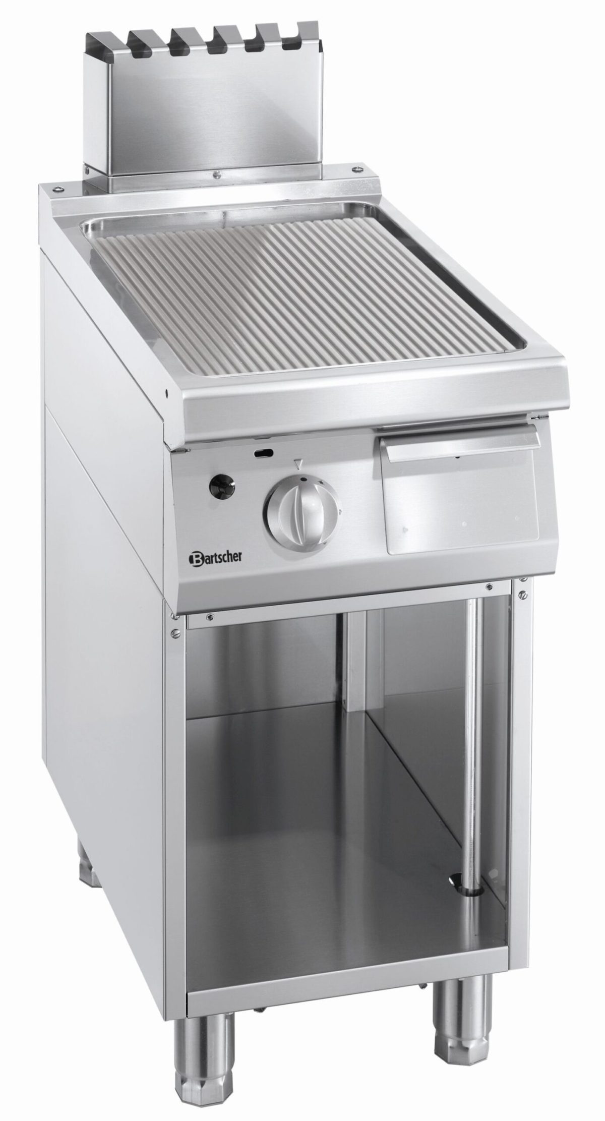 Plancha Professionnelle Gaz Nervurée – Soubassement Ouvert – Bartscher
