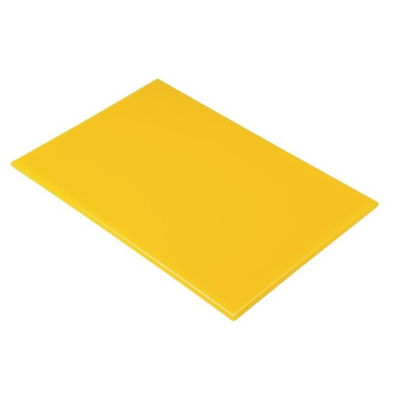 Planche à découper 46 x 30,5 x 1,3 cm jaune anti-bactérienne, haute densité - Hygiplas – Image 1