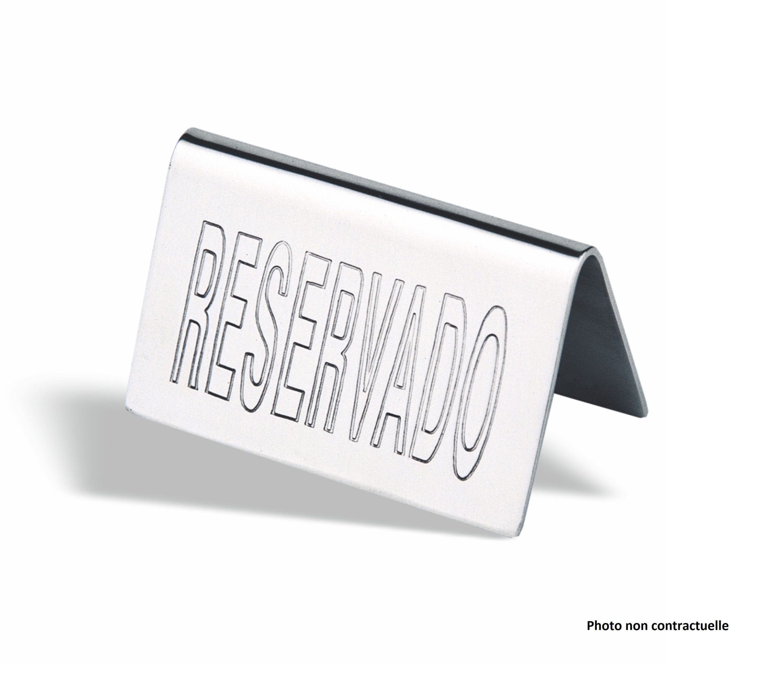 Plaque de Table Reserved en Inox 5 x 10 cm - Pujadas – Image 2