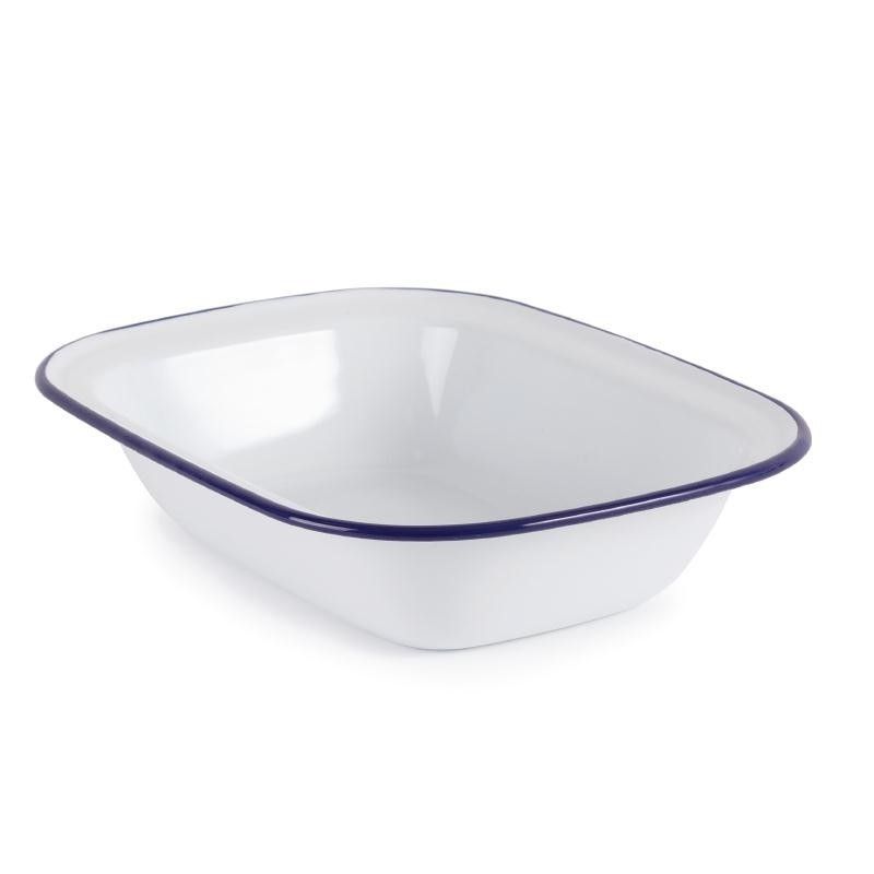 Plat de service rectangulaire acier émaillé 280x190x55 mm - Lot de 6 - Olympia – Image 1