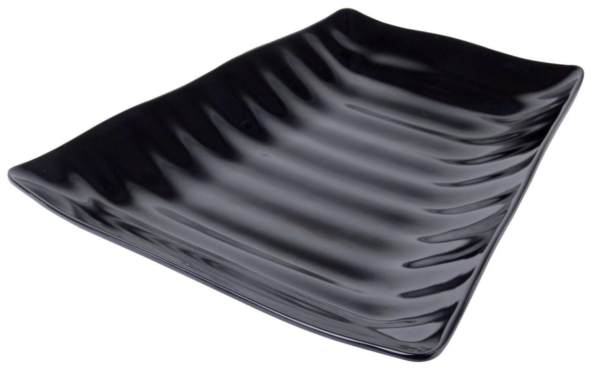 Plat Mélaminé Noir Ondulé Rectangulaire – L2G