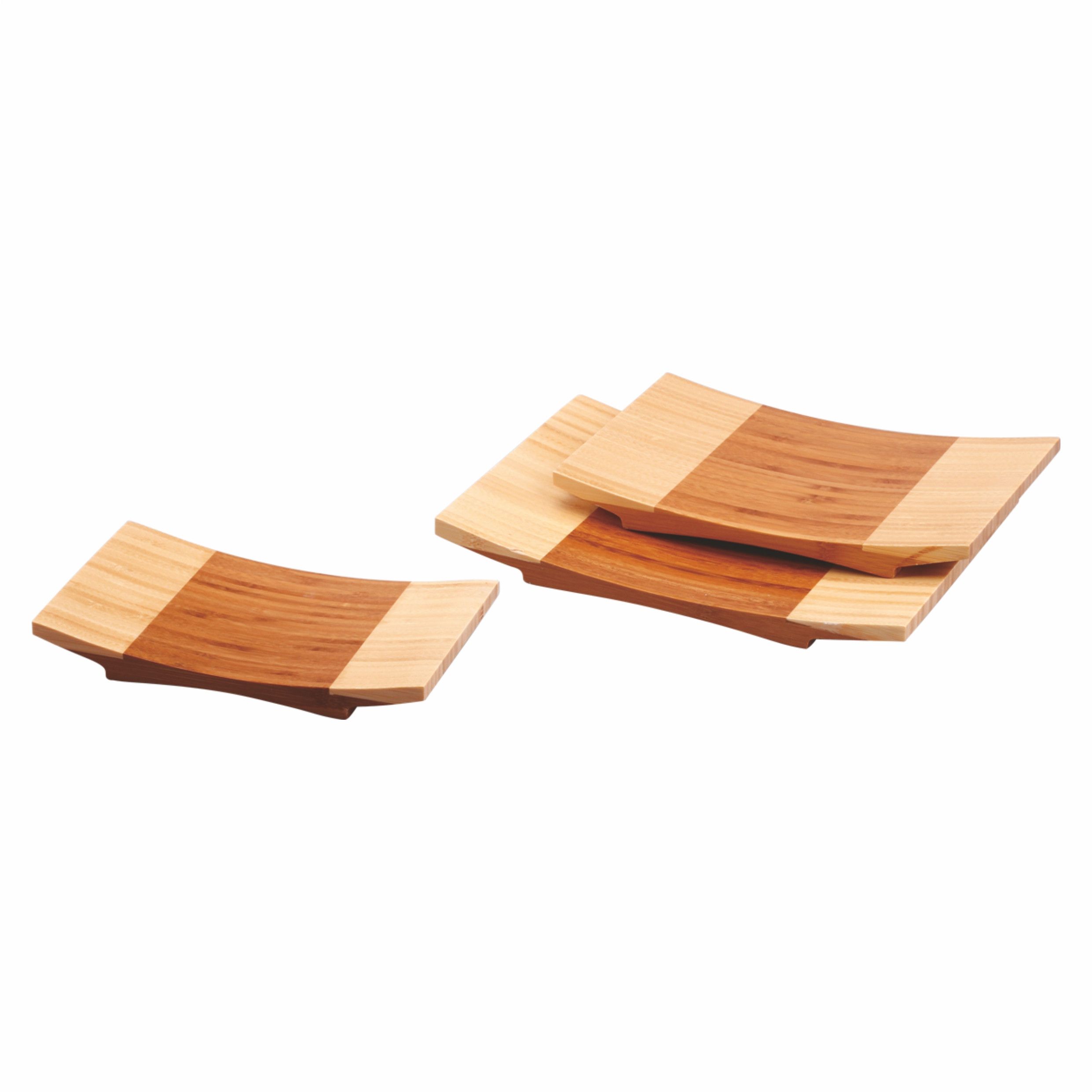 Plateau de Présentation Incurvé en Bambou pour Sushi L 21 à 27 cm - Pujadas – Image 1