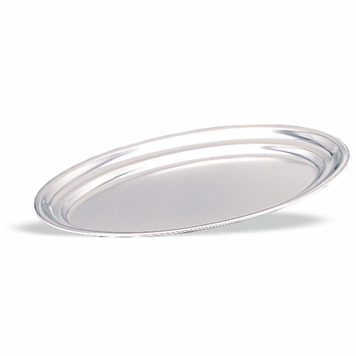 Plateau de Service Ovale en Inox à Bords Ronds 25 à 50 cm – Pujadas