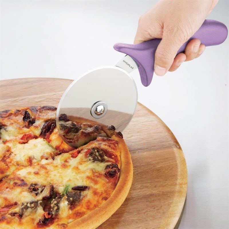 Roulette à Pizza Couleur Violet Allergènes 102mm - Hygiplas – Image 1