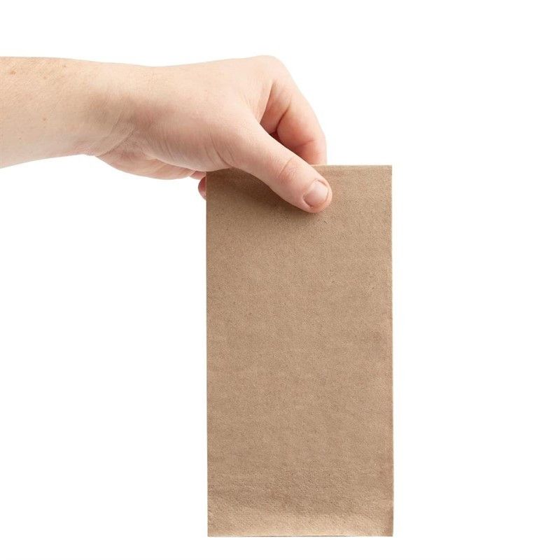 Serviettes Dîner Recyclable 2 Plis Format 1/8 400mm Kraft - Lot de 2000 - Fiesta – Image 1