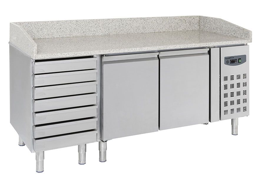 Table Pizza Réfrigérée 2 portes 7 tiroirs série 800 – Combisteel
