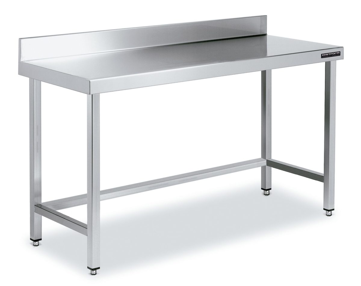Table de Travail Adossée Inox avec Renforts – Gamme 600 – Hauteur 600 – Distform