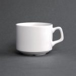 Tasses Empilables Porcelaine Blanche 200 ml - Lot de 6 - Lumina Fine China – Image 5