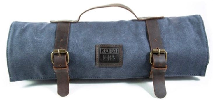 Trousse à Couteaux en Fleur de Cuir et Toile pour 8 Couteaux et Accessoires – Kotai