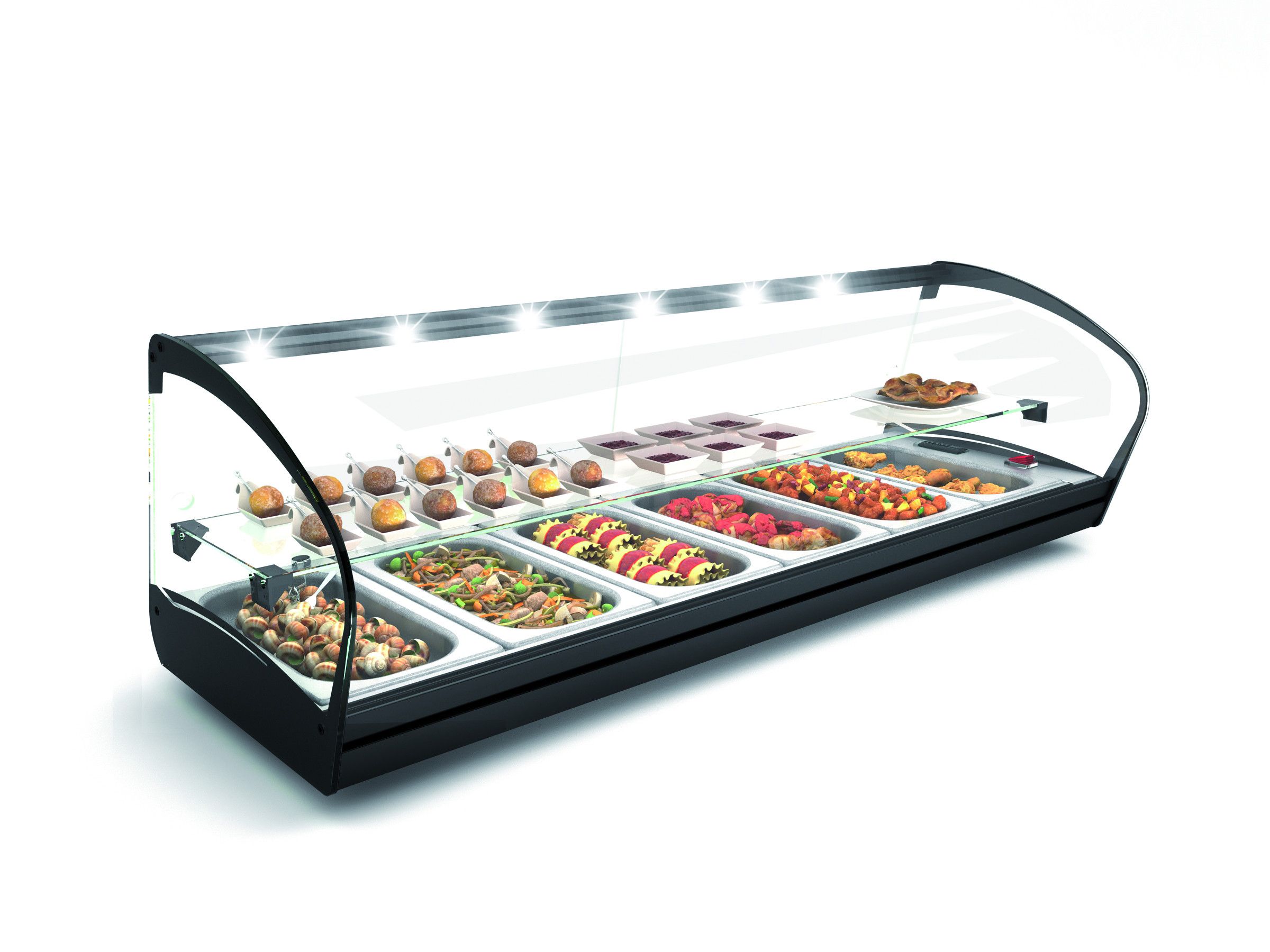 Vitrine Chaude Bain-Marie 2 Etagères avec Bacs GN 1/3 Série SHARK - L 840 mm - SAYL – Image 1