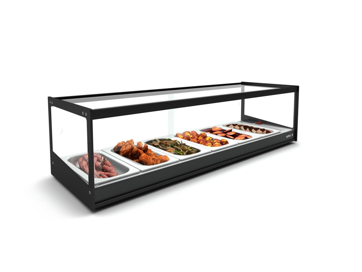 Vitrine Chaude Chaleur Sèche Série LOGIC sans Eclairage – 840 à 1190 mm – SAYL