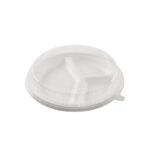 Couvercle en PET pour Assiette ronde à 3 compartiments Ø 26 cm - 200 unités - Betik