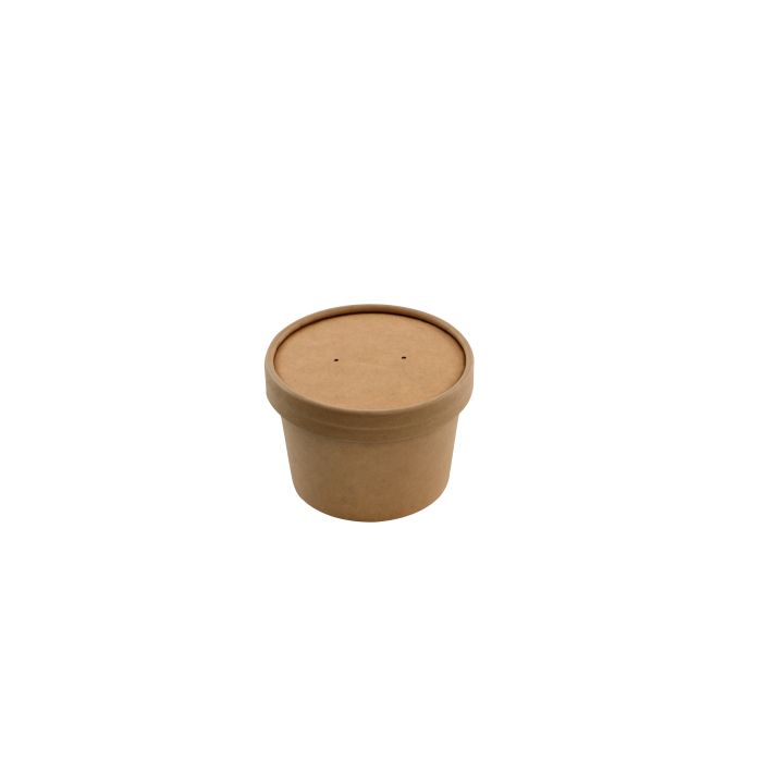001010508_1_5 Pot à soupe + couvercle en carton kraft 240 ml - 250 unités - Betik – Image 1