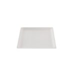 Assiette carrée blanche en canne à sucre 20 x 20 cm - 800 unités - Betik