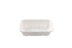 Barquette rectangulaire blanche en canne à sucre - 500 unités - Betik – Image 2