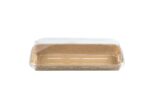 Barquette sushi en carton kraft + couvercle antibuée en PET 22 x 14 cm - 300 unités - Betik – Image 2