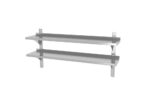 Double étagère murale réglable avec deux supports en acier 1400x300x(H)600 mm - Hendi – Image 2