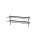 Double étagère murale réglable avec deux supports en acier 1400x300x(H)600 mm - Hendi
