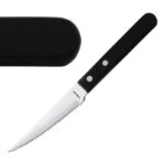 Couteau à Steak pour Restaurant Manche Noir 217 mm Lot de 12 Amefa