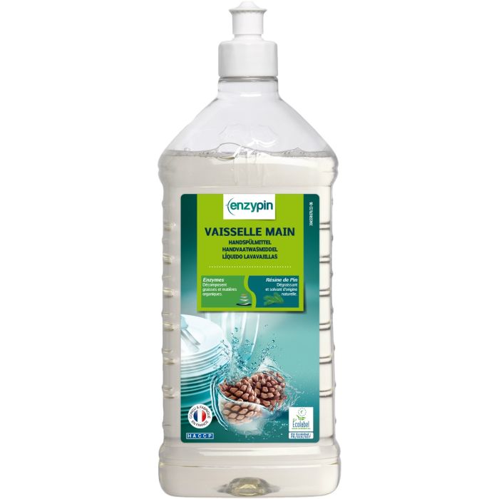 Liquide Vaisselle enzyPin Flacon 1L – Lot de 4 Colis de 6 – Action Pin