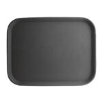 Plateau Rectangulaire Anti-Dérapant Noir - 356 x 457 mm - Kristallon