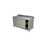 Table sur armoire portes coulissantes avec dosseret Gamme 600 - Ristopro