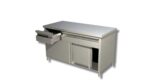 Table sur armoire portes coulissantes avec 2 tiroirs sans dosseret Gamme 600 - Ristopro – Image 2