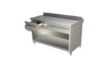 Table sur armoire ouverte avec 1 etagere et 3 tiroirs et dosseret Gamme 700 - Ristopro – Image 2