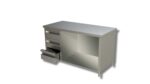 Table sur armoire ouverte avec 1 etagere et 3 tiroirs a gauche Gamme 700 - Ristopro – Image 2