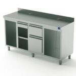 Meuble neutre inox pour Machine à Café 2000 mm Avec Élément Pour Lave-Vaisselle Et Producteur Glaçons - Mastro – Image 4