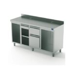 Meuble neutre inox pour Machine à Café 2000 mm Avec Élément Pour Lave-Vaisselle Et Producteur Glaçons - Mastro – Image 3