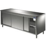 Meuble Bas Inox Traversant avec Portes Coulissantes - Gamme 600 - Virtus – Image 4
