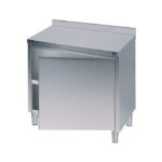 Meuble Bas en Inox une Porte Battante avec Dosseret - Gamme 600 - Virtus
