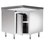 Meuble d'Angle Inox avec Porte Battante et Dosseret 900 x 600 mm - Mastro – Image 2