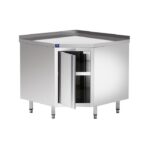 Meuble d'Angle Inox avec Porte Battante et Dosseret 1000 x 700 mm - Mastro – Image 3
