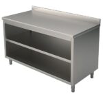 Meuble Bas Inox Ouvert avec Dosseret - Gamme 600 - Virtus – Image 4