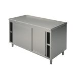 Meuble Bas Inox avec Portes Coulissantes sans Dosseret - 900 x 600 - Virtus